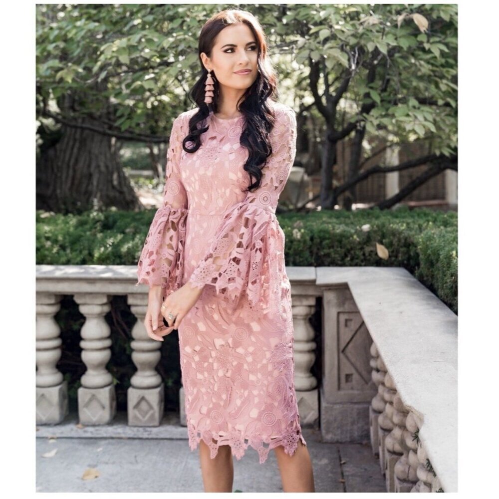 Rachel Parcell Windsor Dress Mauve Berry Womens S EUC